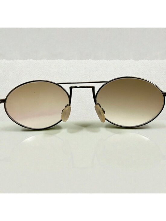 Misura Hong Kong Retro Oval Aviator Sunglasses With Gradient Lenses & Case
